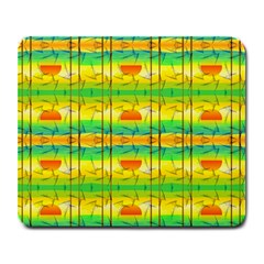 Birds-beach-sun-abstract-pattern Large Mousepad by Bedest