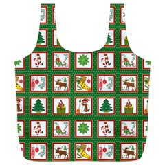 Christmas-paper-christmas-pattern Full Print Recycle Bag (XL)