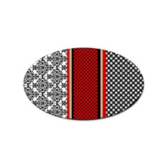 Background-damask-red-black Sticker Oval (100 Pack) by Bedest