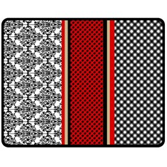 Background-damask-red-black Two Sides Fleece Blanket (medium) by Bedest