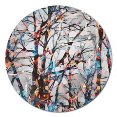 Forest-abstract-artwork-colorful Magnet 5  (round) by Bedest