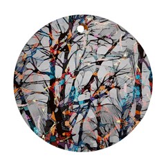 Forest-abstract-artwork-colorful Round Ornament (two Sides) by Bedest