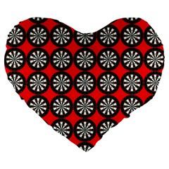 Darts-dart-board-board-target-game Large 19  Premium Flano Heart Shape Cushions by Bedest