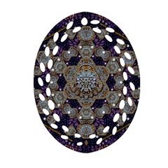 Flowers Of Diamonds In Harmony And Structures Of Love Ornament (oval Filigree) by pepitasart