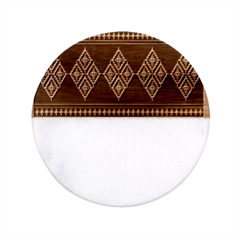 Abstract-batik Klasikjpg Classic Marble Wood Coaster (Round) 