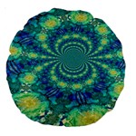 Fractal Large 18  Premium Round Cushions Front