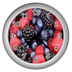 Berries-01 Wall Clock (silver) by nateshop