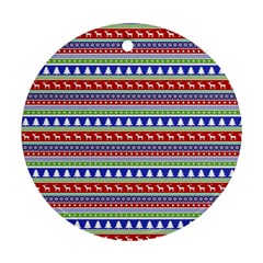 Christmas-color-stripes Pattern Ornament (round)