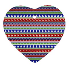 Christmas-color-stripes Pattern Ornament (heart) by Bedest