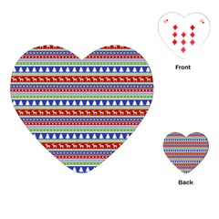 Christmas-color-stripes Pattern Playing Cards Single Design (heart) by Bedest