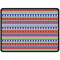 Christmas-color-stripes Pattern Two Sides Fleece Blanket (large)