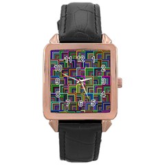 Wallpaper-background-colorful Rose Gold Leather Watch  by Bedest