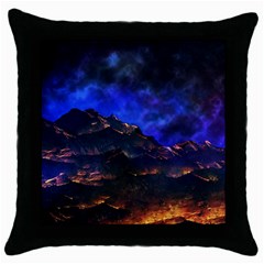 Landscape-sci-fi-alien-world Throw Pillow Case (black) by Bedest