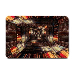 Library-tunnel-books-stacks Small Doormat by Bedest