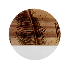 Green-leaf-plant-freshness-color Marble Wood Coaster (round) by Bedest