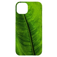 Green-leaf-plant-freshness-color Iphone 14 Plus Black Uv Print Case by Bedest