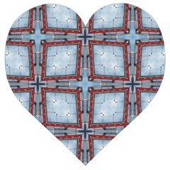 Pattern-cross-geometric-shape Wooden Puzzle Heart by Bedest