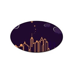 Skyscraper Town Urban Towers Sticker Oval (10 Pack) by pakminggu