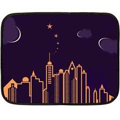 Skyscraper Town Urban Towers Two Sides Fleece Blanket (mini) by pakminggu