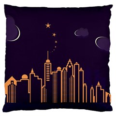 Skyscraper Town Urban Towers Large Cushion Case (one Side) by pakminggu