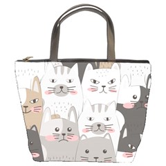 Cute Cats Seamless Pattern Bucket Bag by pakminggu