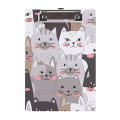 Cute Cats Seamless Pattern A5 Acrylic Clipboard by pakminggu