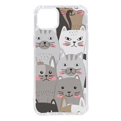Cute Cats Seamless Pattern Iphone 14 Plus Tpu Uv Print Case by pakminggu
