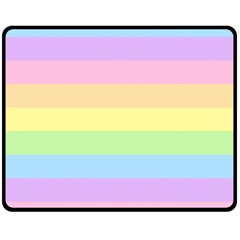 Cute Pastel Rainbow Striped Pattern Two Sides Fleece Blanket (medium) by pakminggu