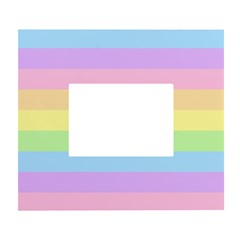 Cute Pastel Rainbow Striped Pattern White Wall Photo Frame 5  X 7 