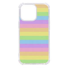 Cute Pastel Rainbow Striped Pattern Iphone 13 Pro Tpu Uv Print Case by pakminggu