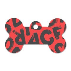 Letters Alphabet Typography Texture Dog Tag Bone (two Sides) by pakminggu