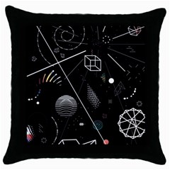 Future Space Aesthetic Math Throw Pillow Case (Black)