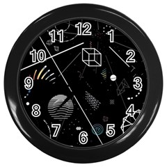 Future Space Aesthetic Math Wall Clock (Black)