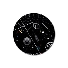 Future Space Aesthetic Math Rubber Coaster (round)