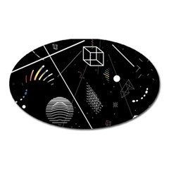 Future Space Aesthetic Math Oval Magnet