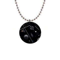 Future Space Aesthetic Math 1  Button Necklace