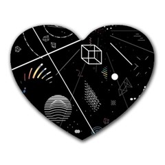 Future Space Aesthetic Math Heart Mousepad