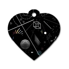 Future Space Aesthetic Math Dog Tag Heart (Two Sides)