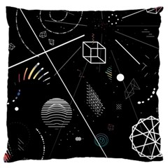 Future Space Aesthetic Math Large Cushion Case (One Side)