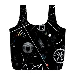 Future Space Aesthetic Math Full Print Recycle Bag (L)