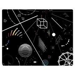 Future Space Aesthetic Math Two Sides Premium Plush Fleece Blanket (Medium)