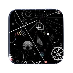 Future Space Aesthetic Math Square Metal Box (Black)