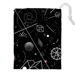 Future Space Aesthetic Math Drawstring Pouch (4XL)