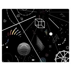 Future Space Aesthetic Math Premium Plush Fleece Blanket (Medium)