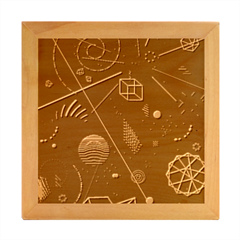 Future Space Aesthetic Math Wood Photo Frame Cube