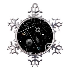 Future Space Aesthetic Math Metal Large Snowflake Ornament