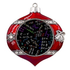 Mathematics  Physics Maths Math Pattern Metal Snowflake And Bell Red Ornament by pakminggu