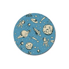 Space Objects Nursery Pattern Magnet 3  (round) by pakminggu