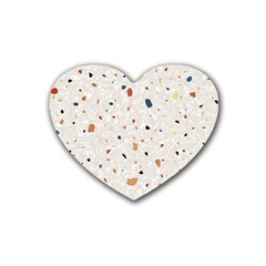 Terrazzo Natural Stone Pattern Art Rubber Coaster (heart) by pakminggu