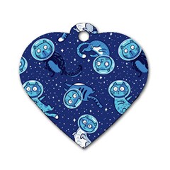 Cat Spacesuit Space Suit Astronauts Dog Tag Heart (two Sides) by pakminggu